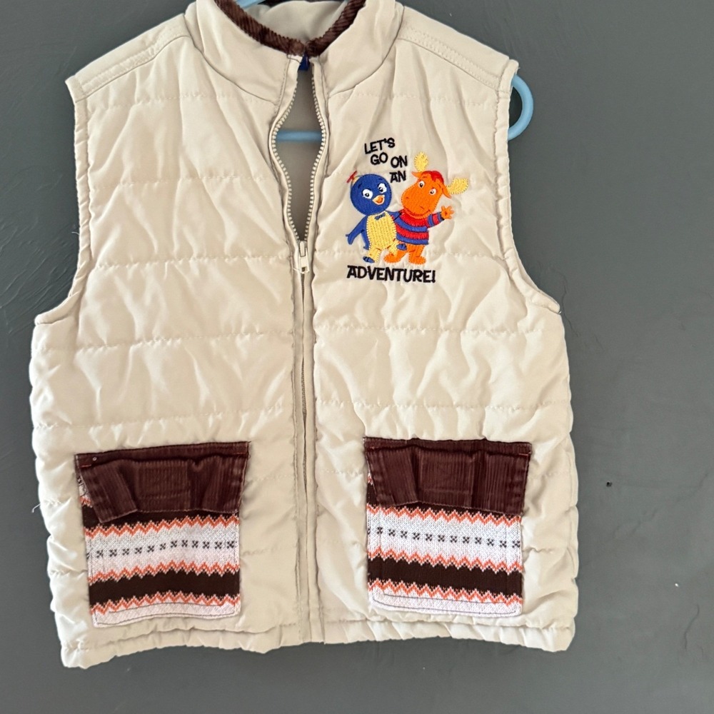 Nick Jr Vintage Y2k The Backyardigans Pablo Tyrone Puffer Vest Boys 4T Cream